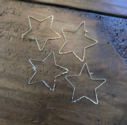 Hammered Star Hoops
